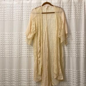 Flying Tomato Ivory Lace Duster Kimono